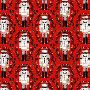 nutcracker christmas (small scale) //red and black fabrics folk design xmas holiday fabrics