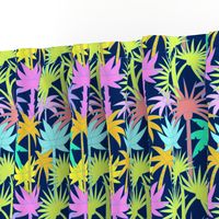 Retro Palm Trees in Navy