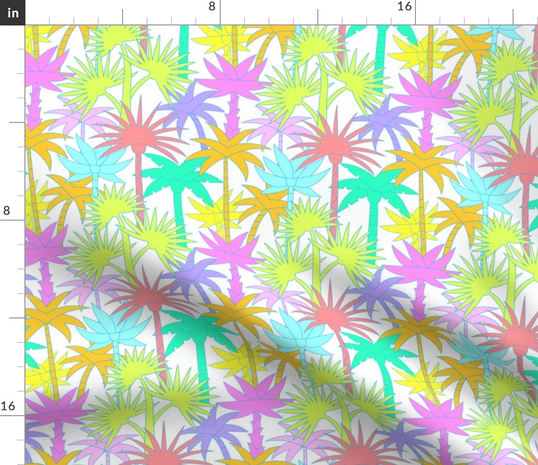 Retro Palm Trees in White