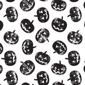Jack-o'-lantern - pumpkins in black - halloween 