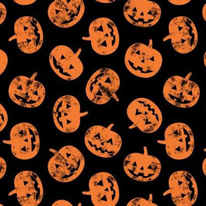 Jack-o'-lantern - pumpkins on black - halloween 