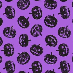 Jack-o'-lantern - pumpkins on purple - halloween - LAD18