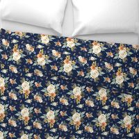 8" Western Autumn More Florals  / New Prints 2017 /  NAVY