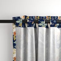 8" Western Autumn More Florals  / New Prints 2017 /  NAVY