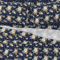 8" Western Autumn More Florals  / New Prints 2017 /  NAVY