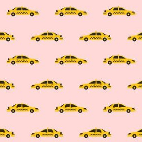 taxi yellow cab new york city tourist travel fabric pink