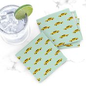 taxi yellow cab new york city tourist travel fabric mint