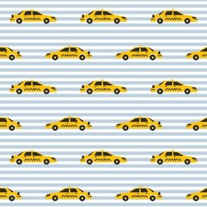 taxi yellow cab new york city tourist travel fabric blue stripe