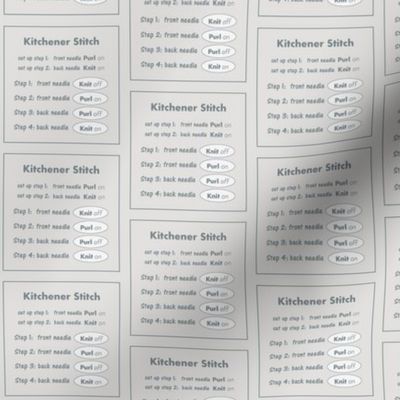 Kitchener stitch grafting cheat sheet-gray