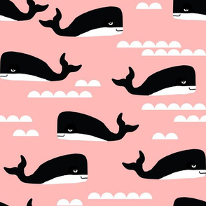 whales whale pink girls ocean sweet animals scandi simple cute kids 