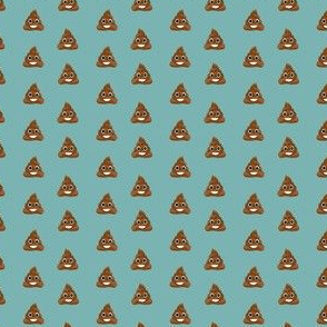 poop emoji cute funny fabric blue