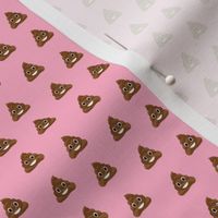 poop emoji cute funny fabric med pink - tiny