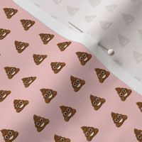 poop emoji cute funny fabric pink - TINY