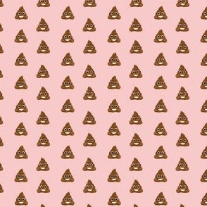 poop emoji cute funny fabric pink - TINY