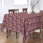 the bird lady cometh, plum mauve berry eggplant cranberry, large scale