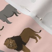 safari animals fabric safari nursery design light blush nursery - smaller