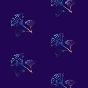 blue ginkgo ombre on purple