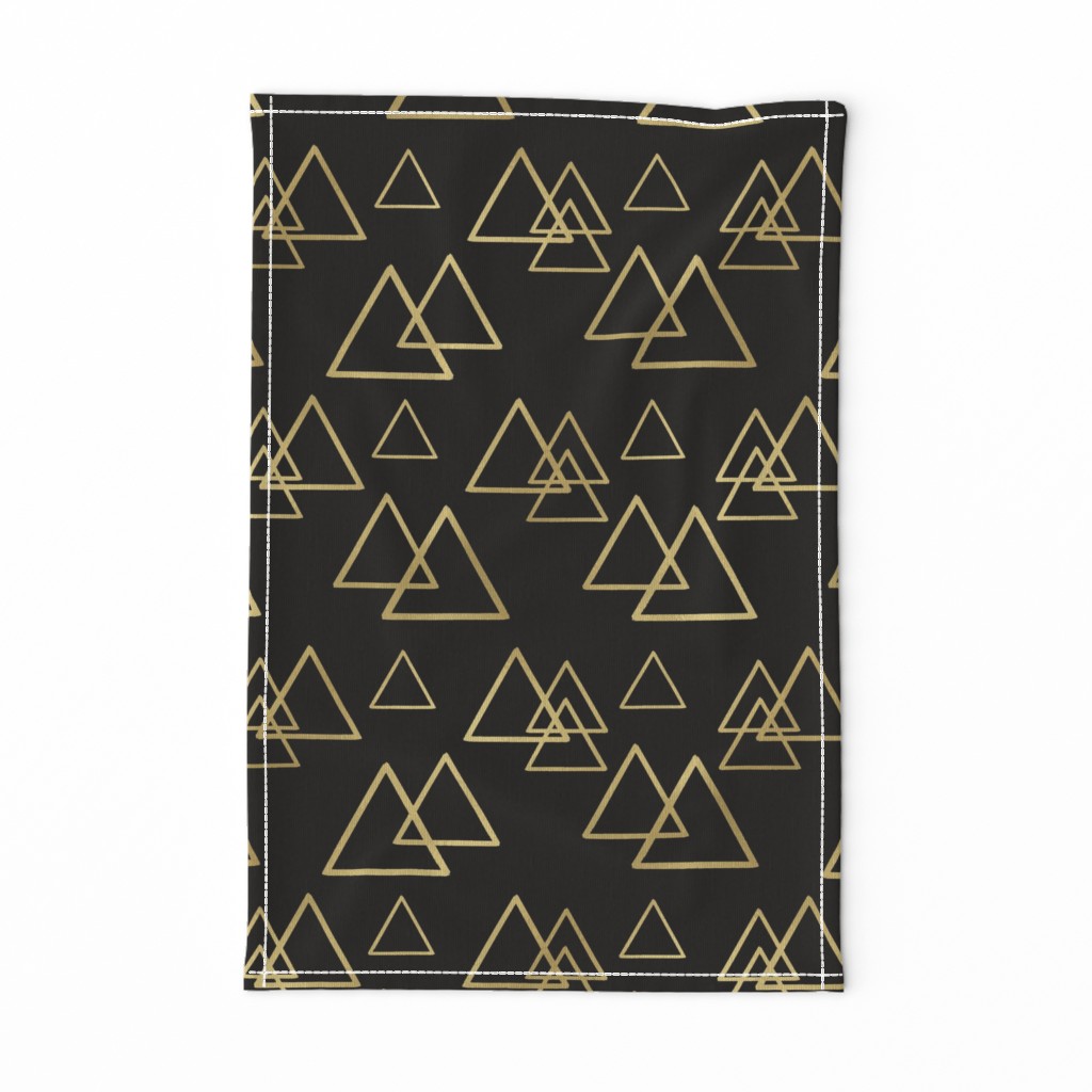 Gold triangles on black