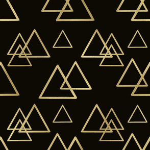 Gold triangles on black