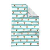 shiba inu stripes dog breed pet fabric minty