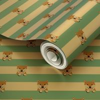 shiba inu stripes dog breed pet fabric minty