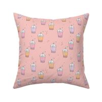 Bubble tea Japanese kawaii trend pastel cups to go pink peach
