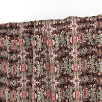 BNS1 -  SM - Marbled Mystery Swirls Tapestry in Chocolate Brown - Olive Green - Orange Coral