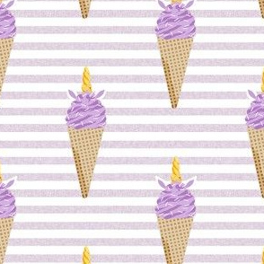 unicorn ice cream stripes food fun fabric purple