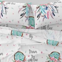 27"x36" / 2 to 1 Yard of Minky / Dream Big Pink & Aqua Dreamcatcher