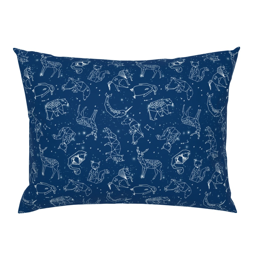 constellations (larger) // geometric constellations animals stars night sky navy blue kids room nursery decor cute fabric