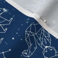 constellations (larger) // geometric constellations animals stars night sky navy blue kids room nursery decor cute fabric