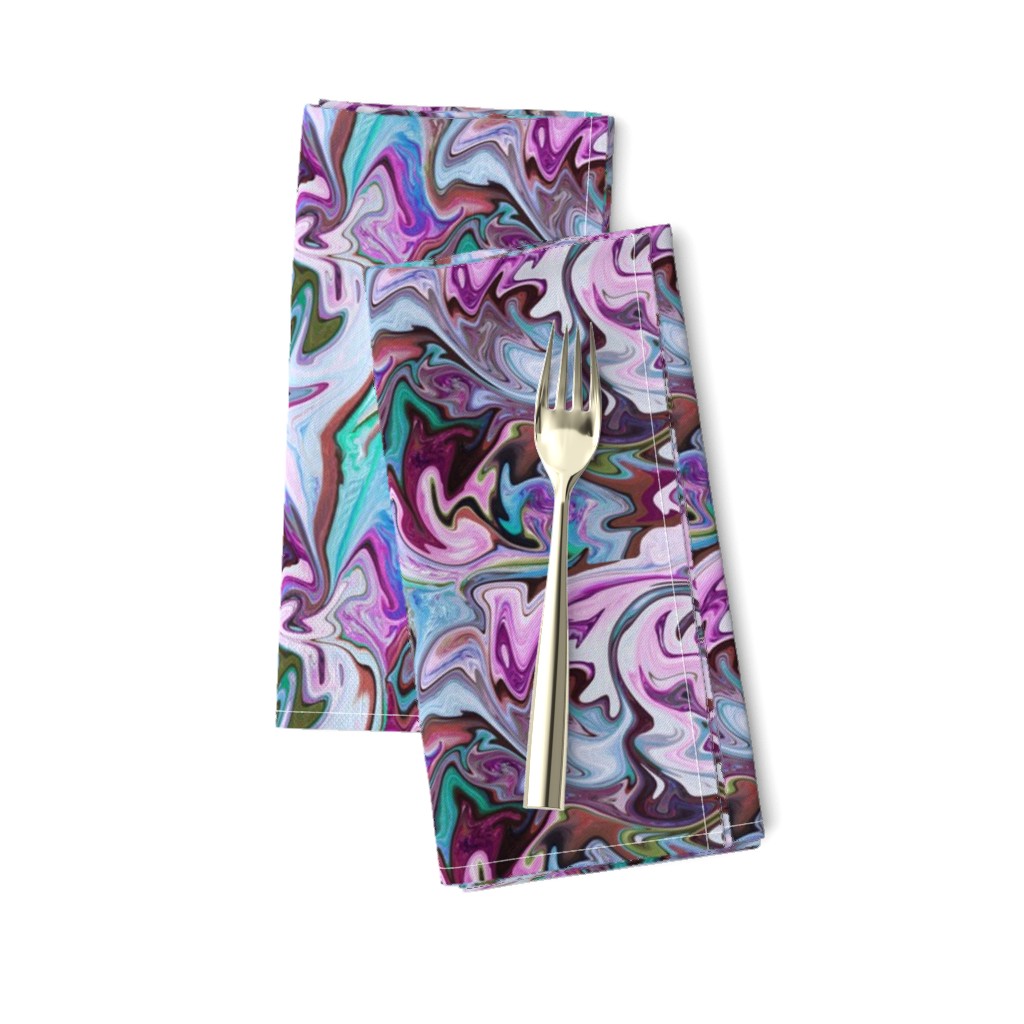 BNS2 - MED - Marbled Mystery Swirls  in Turquoise - Olive Green - Lilac - Burgundy - Purple