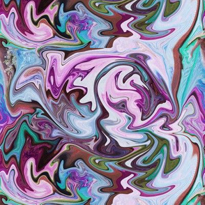 BNS2 - MED - Marbled Mystery Swirls  in Turquoise - Olive Green - Lilac - Burgundy - Purple