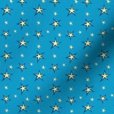 Mod Bowl / Yellow Stars on Blue / Retro  