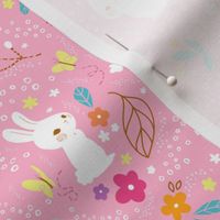 Spring Bunnies Pink - Larger Print