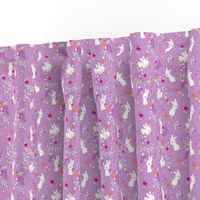 Spring Bunnies Purple - Smaller Print