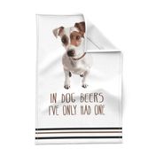 Jack Russell In Dog Beers Tea Towel 