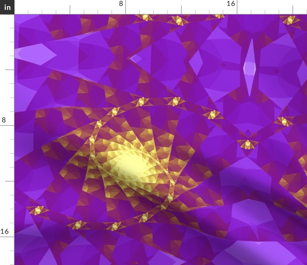 fractal spiral in violet and gold
