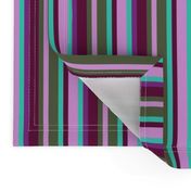 BNS2 -  Variegated stripe in BNS2 - Narrow Variegated Stripes in Turquoise - Olive Green - Lilac - Burgundy - Purple