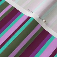 BNS2 - Variegated Crosswise Stripe in Purple - Teal - Aqua - Lavender