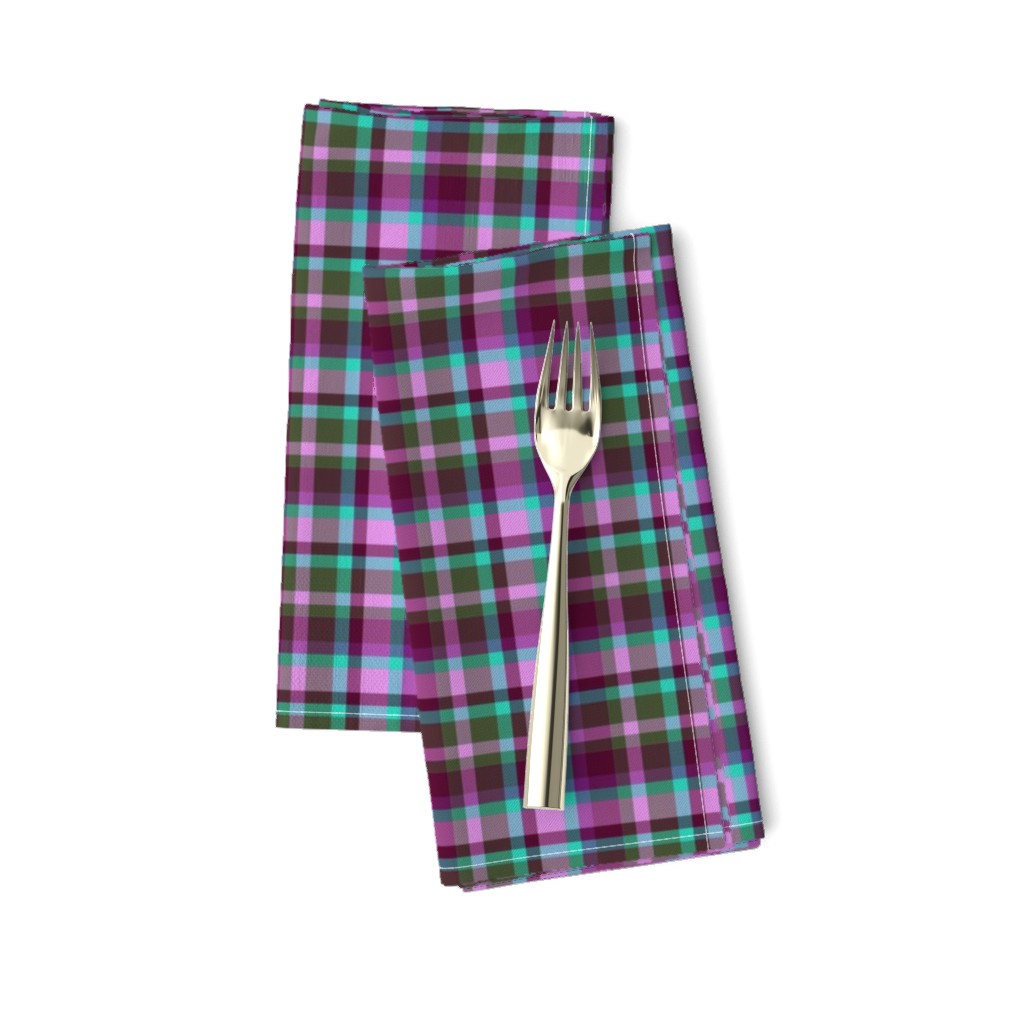 BNS2 -  Tartan Plaid in Turquoise - Olive Green - Lilac - Burgundy - Purple