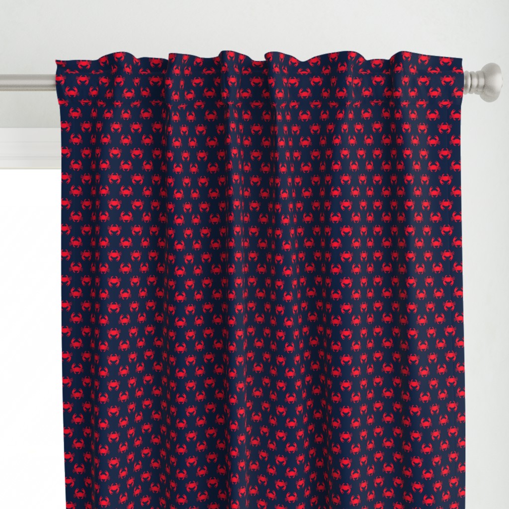 (small scale) crabs (navy and red) - nautical C18BS