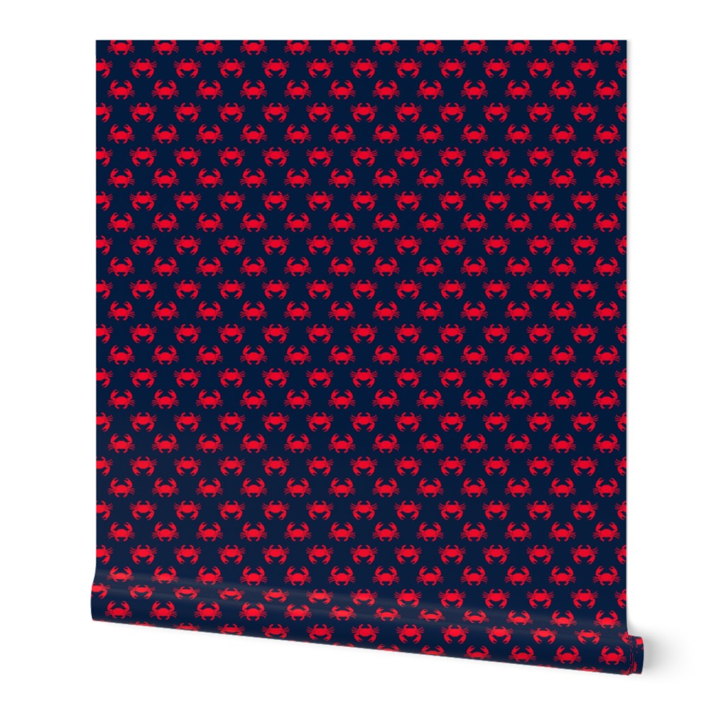 (small scale) crabs (navy and red) - nautical C18BS