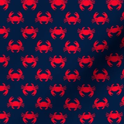 (small scale) crabs (navy and red) - nautical C18BS