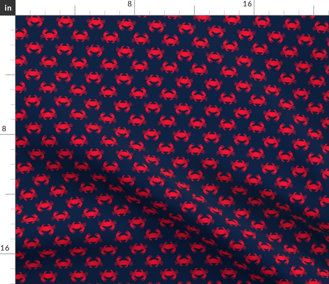 (small scale) crabs (navy and red) - nautical C18BS