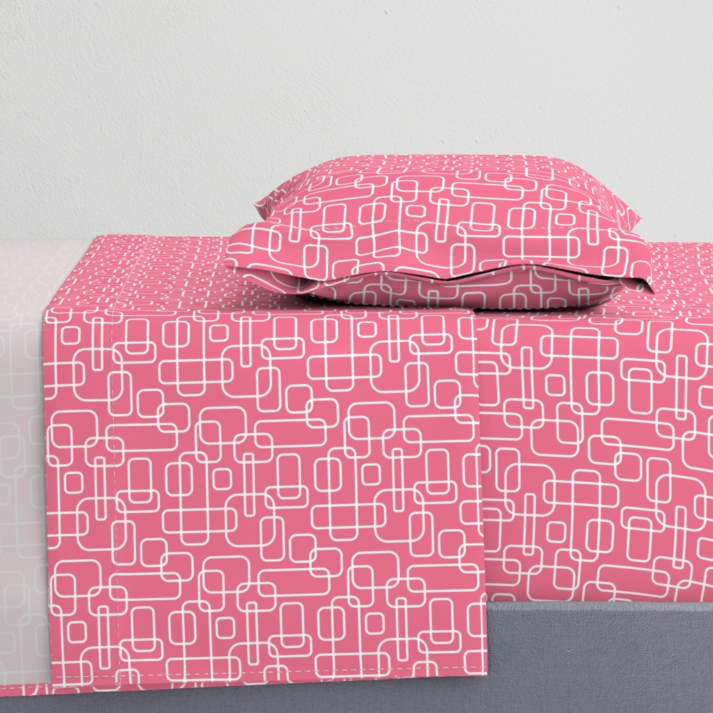Rounded Rectangles - white on pink