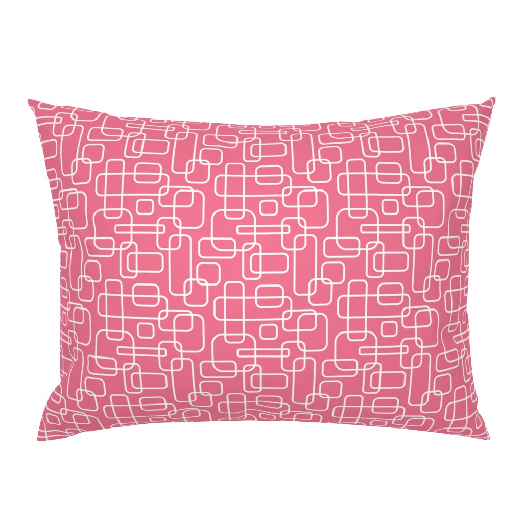 Rounded Rectangles - white on pink