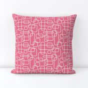 Rounded Rectangles - white on pink