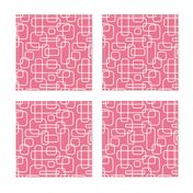 Rounded Rectangles - white on pink