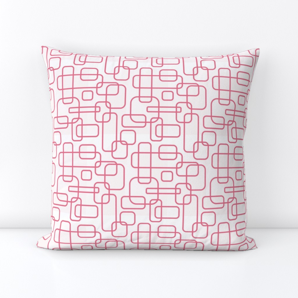 Rounded Rectangle - Pink on White